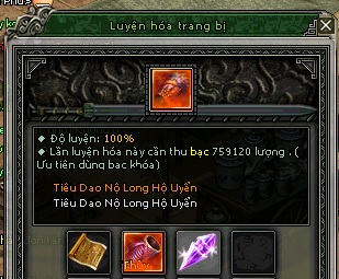 Luyện hóa Trang bị Tiêu Dao (Tay, Bội & Giày)